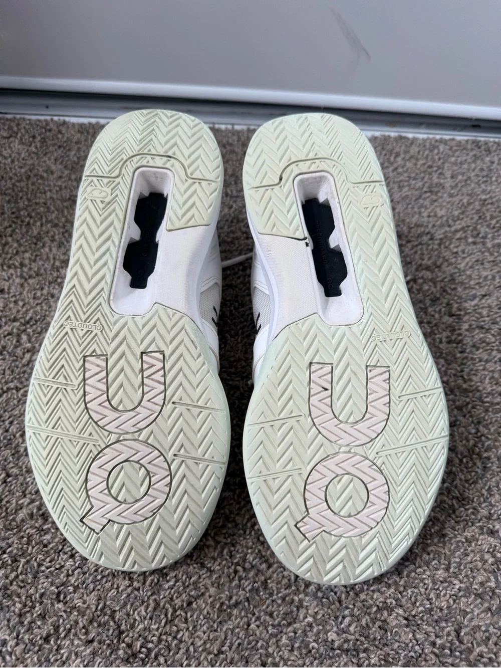 On Running Men's White Sneakers with Pale Green Accents